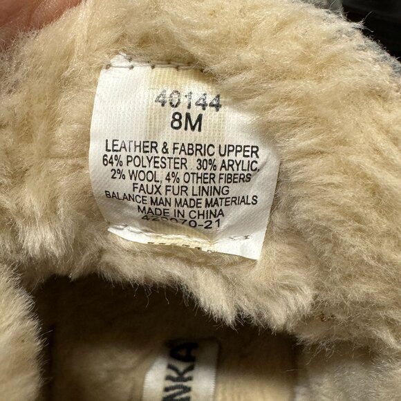 Minnetonka Torrey Lace Up Bootie Womens 8 M Leather Wool Blend Faux Fur Lining - Picture 5 of 16